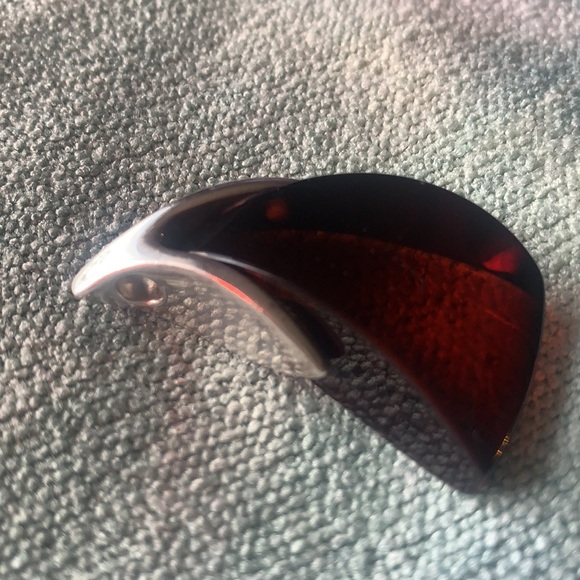 Amber and Sterling Silver Pendant - Picture 3 of 11